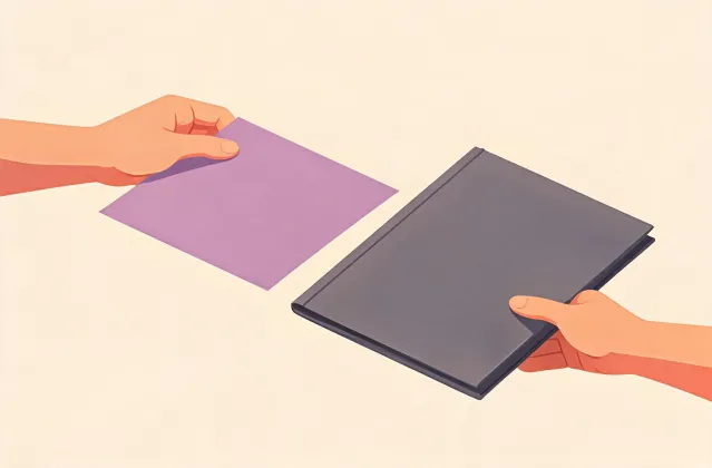 Illustration of a gel base coat brief handing off to a quotation folder